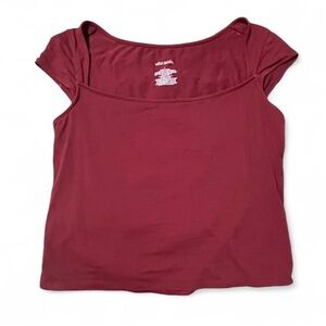 Wild Fable Burgundy Short Sleeve Top